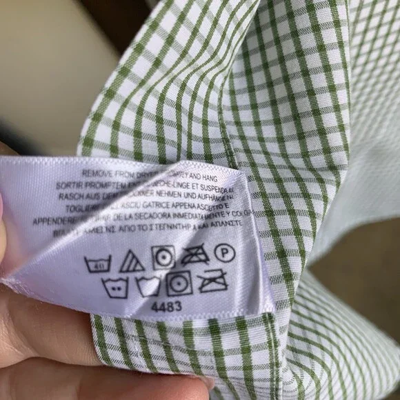 BROOKS BROTHERS  THE ORIGINAL POLO SHIRT Mens 16/35  LONG SLEEVE Green Checked - Picture 8 of 8